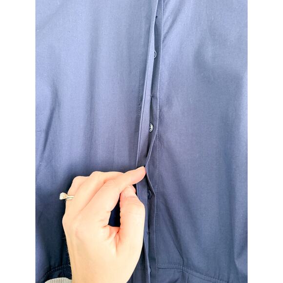 Madewell | NWT Tie-Waist Midi Shirtdress Midnight Navy | Sz 2 - Picture 7 of 12